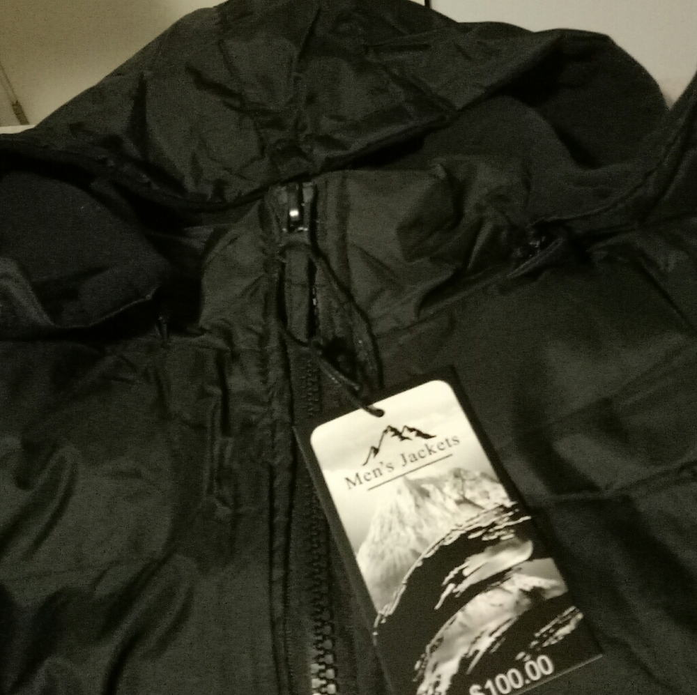 Fleece lined men's jacket removable hood L - Picture 8 of 12